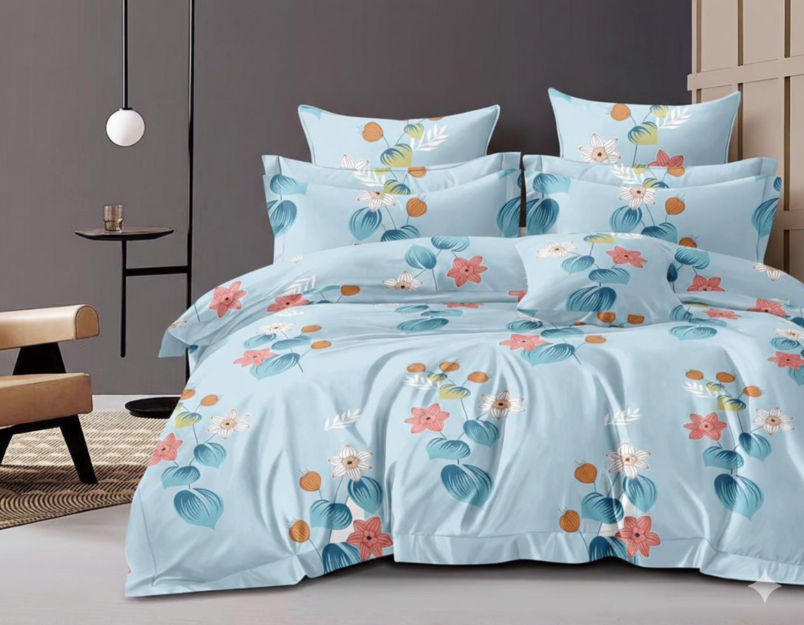 Designer Printed Luxury Queen Size Bedsheet Set